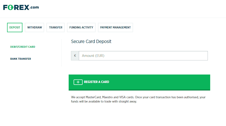 Forex.com Deposit/Withdrawal Review