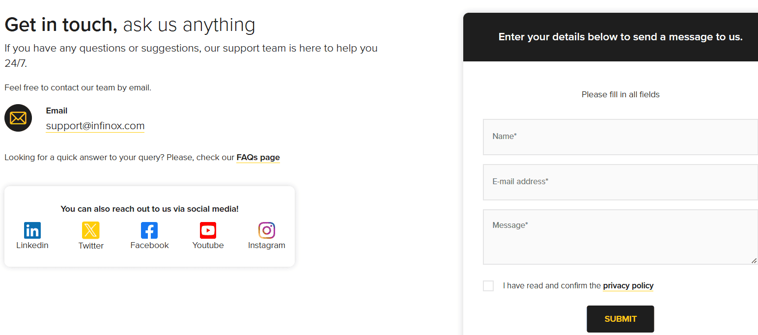 Infinox Customer Support Review