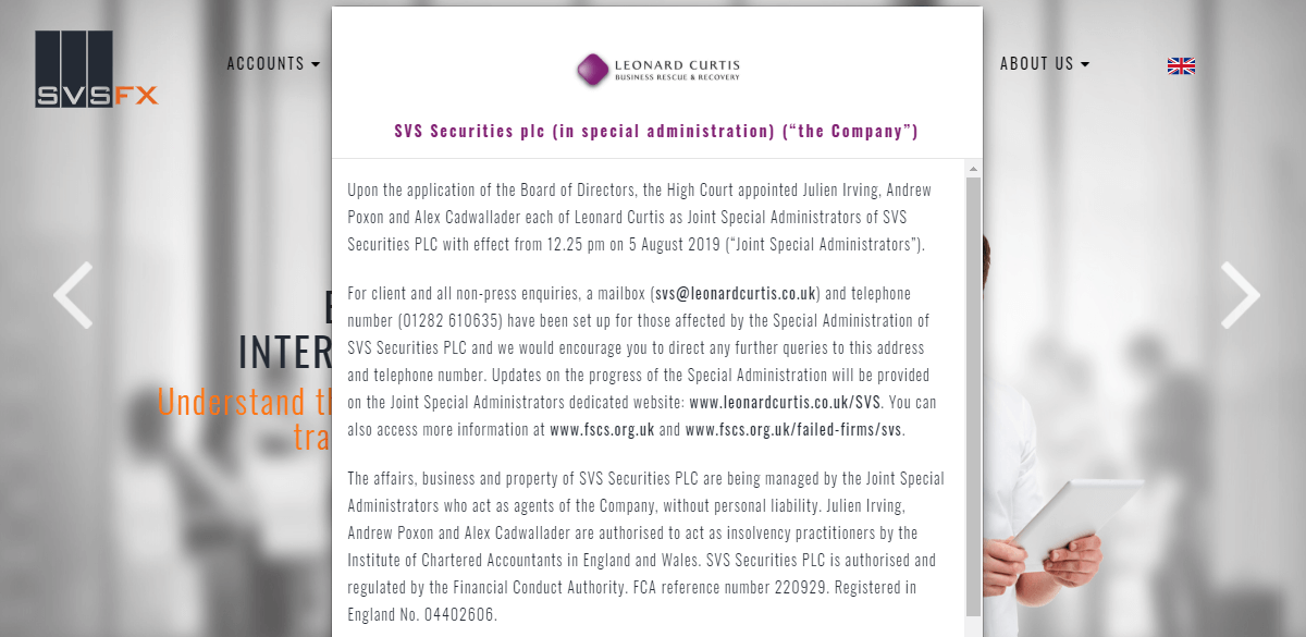 SVSFX administration