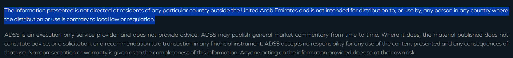 ADS Securities Restricted Regions Review