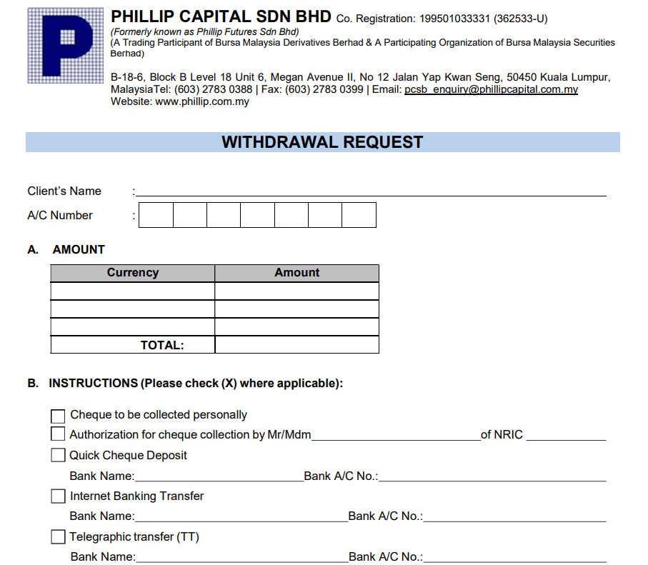PhillipCapital Deposit/Withdrawal Review
