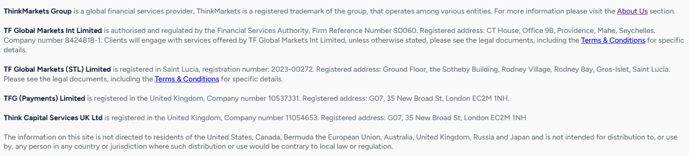 ThinkMarkets Regulation Review