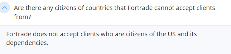 Fortrade Restricted Countries Review