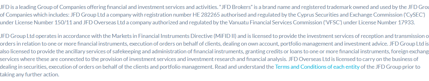 JFD Brokers Regulation Review