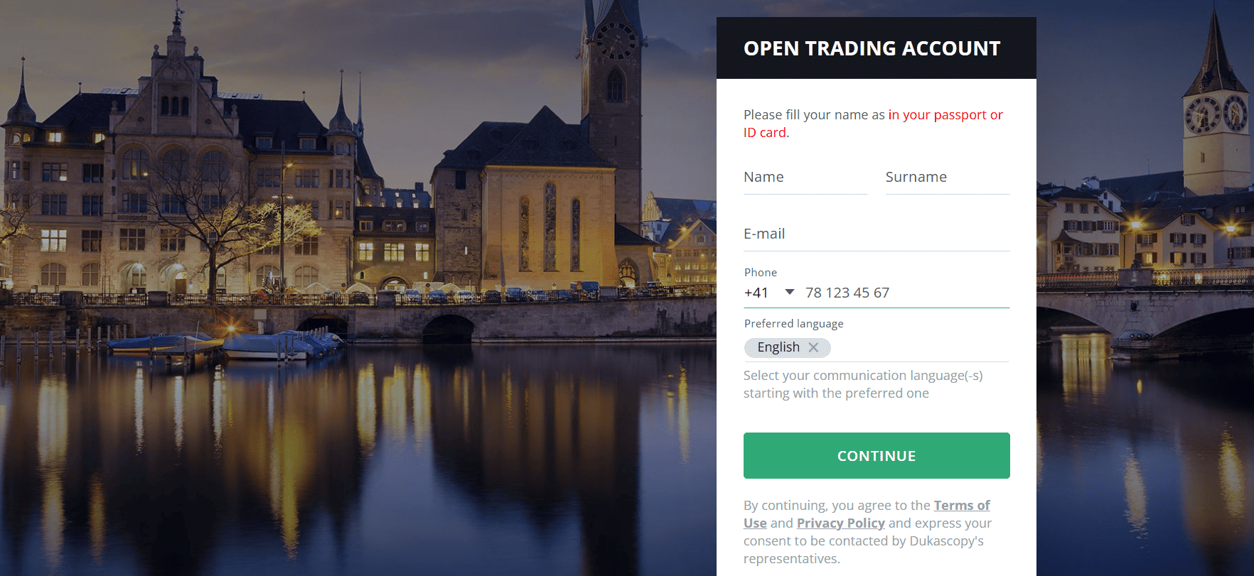 Dukascopy Account Opening Review