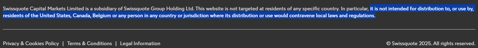 Swissquote Restricted Regions Review