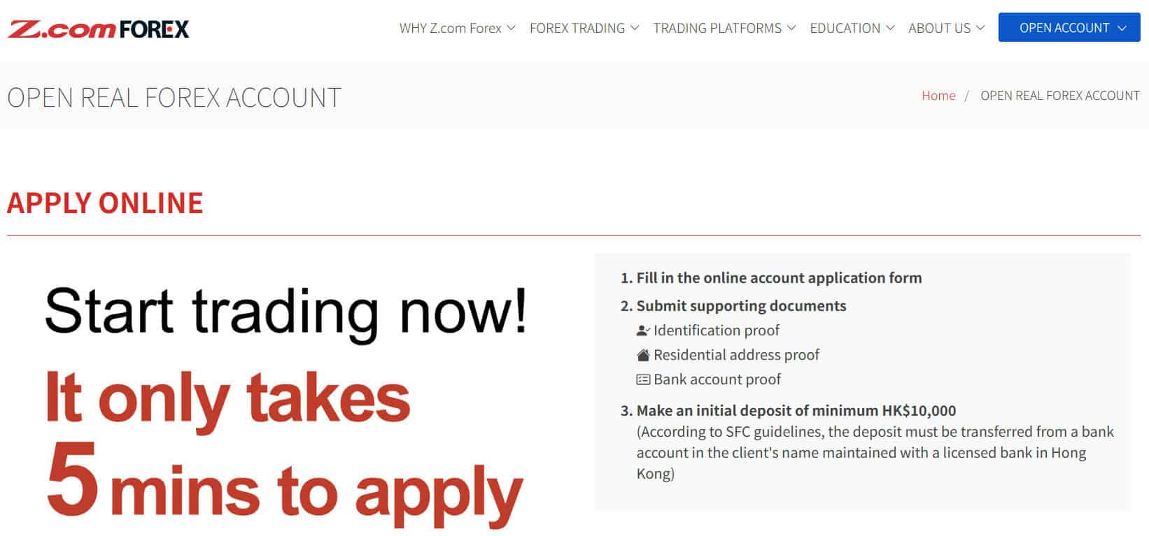 Z.com Forex Accounts Review