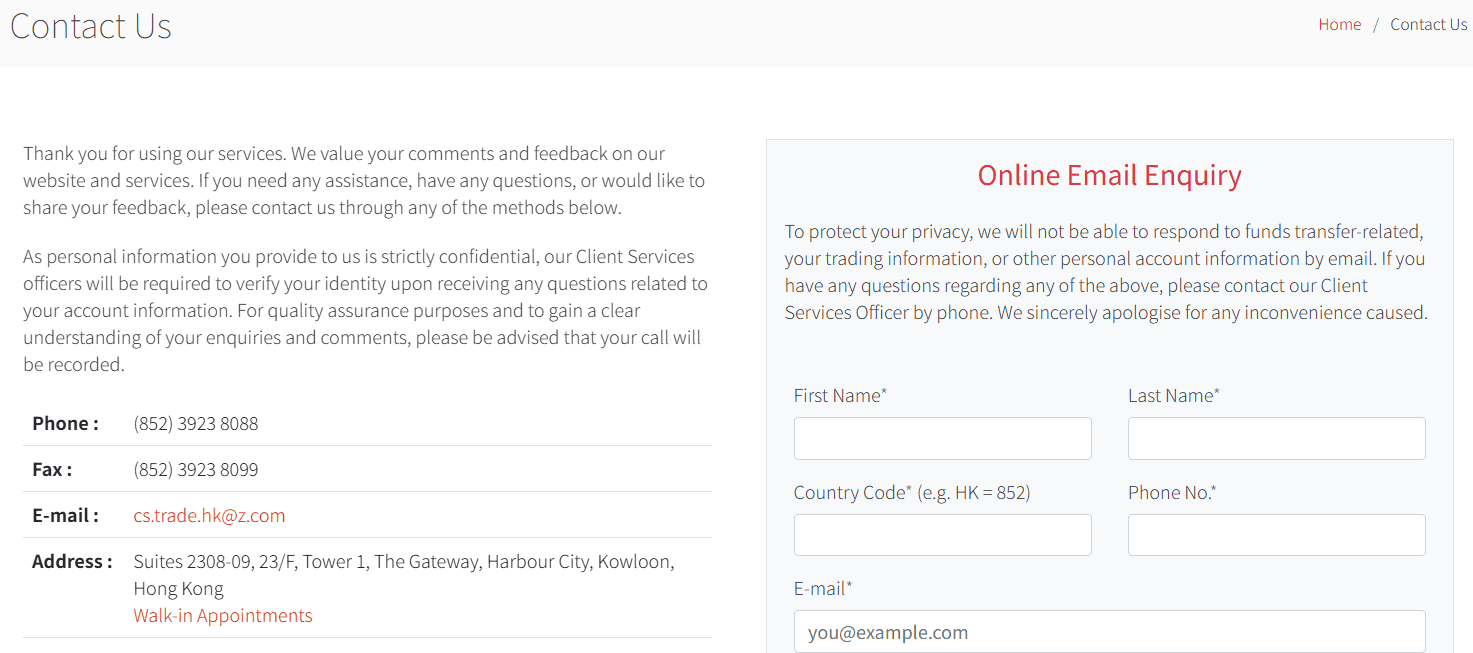Z.com Forex Support Review