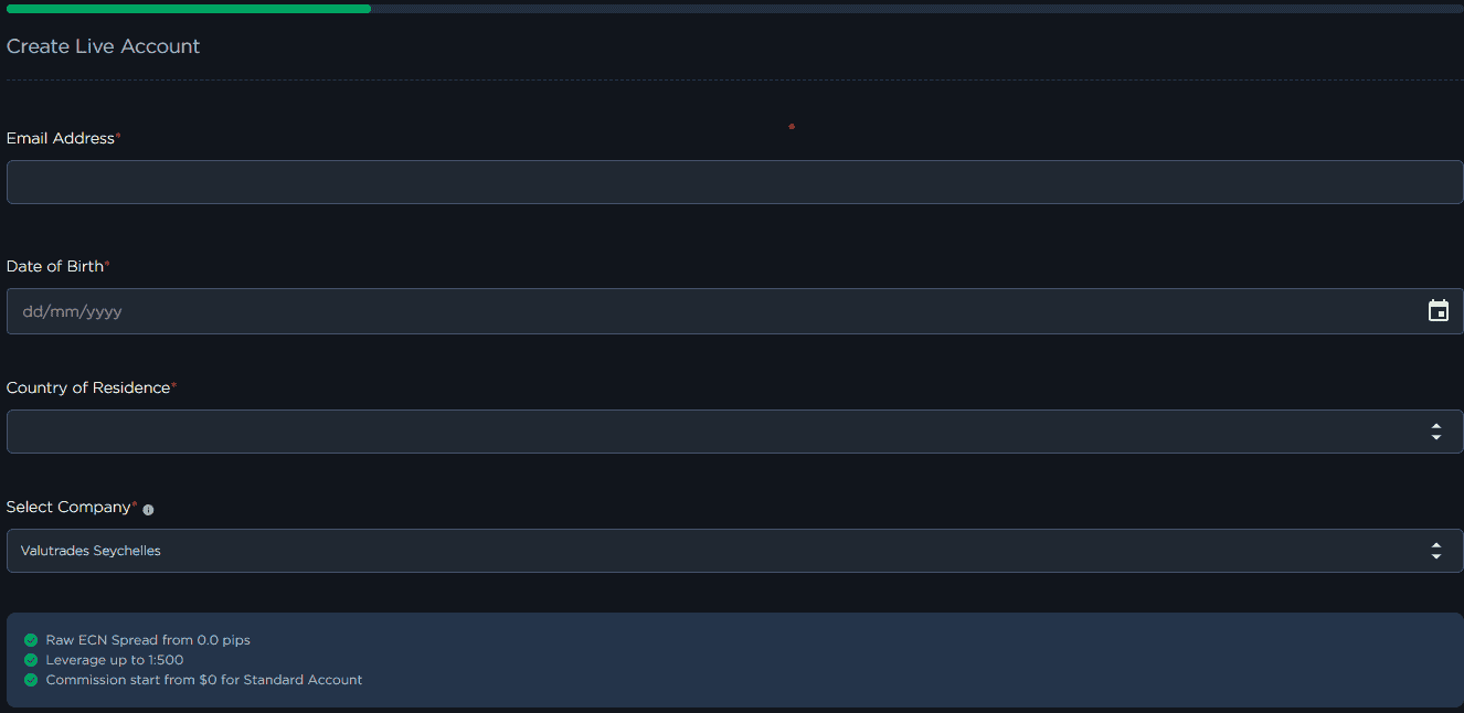 Valutrades Account Opening Review