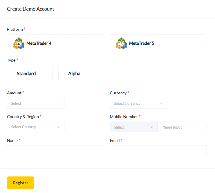 BCR Demo Account Opening