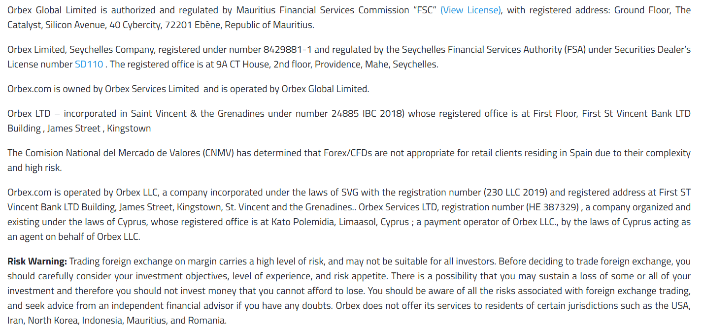 Orbex Regulation Review