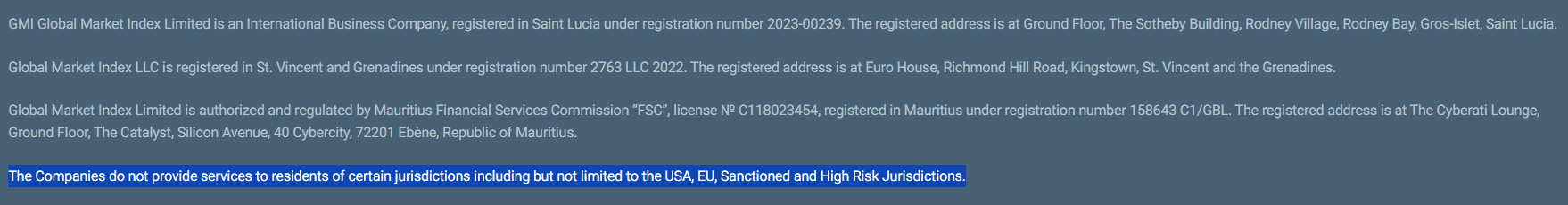 GMI Restricted Regions Review