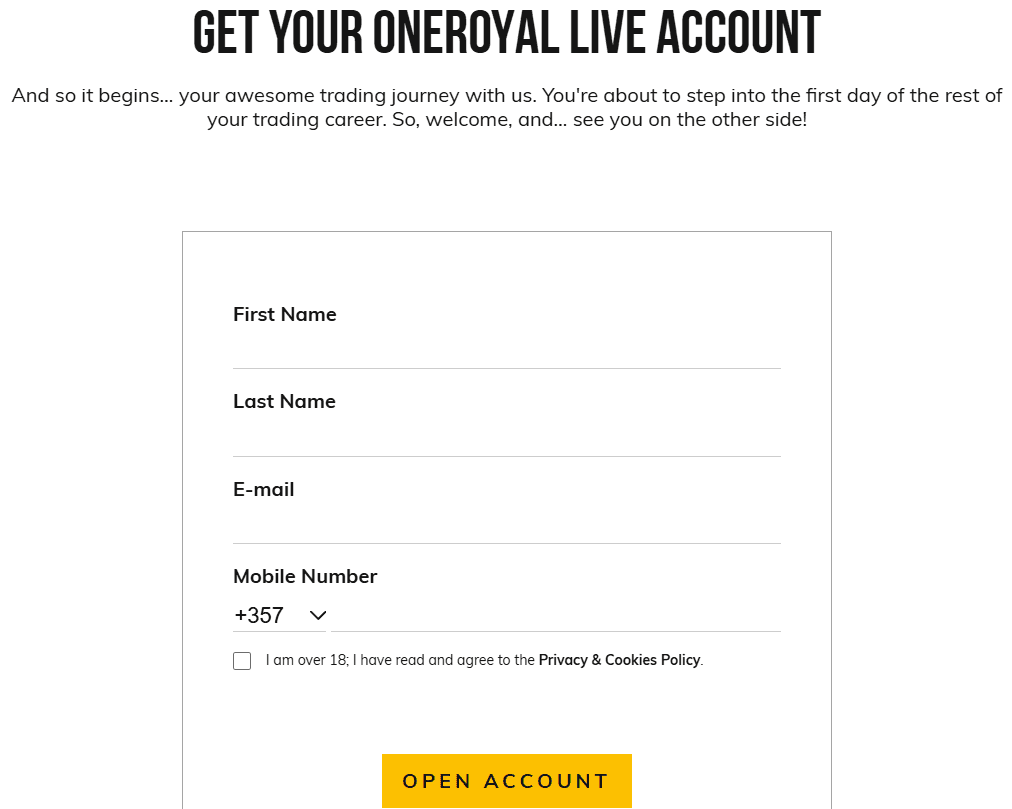 OneRoyal Account Opening Review