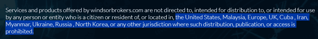 Windsor Restricted Countries Review