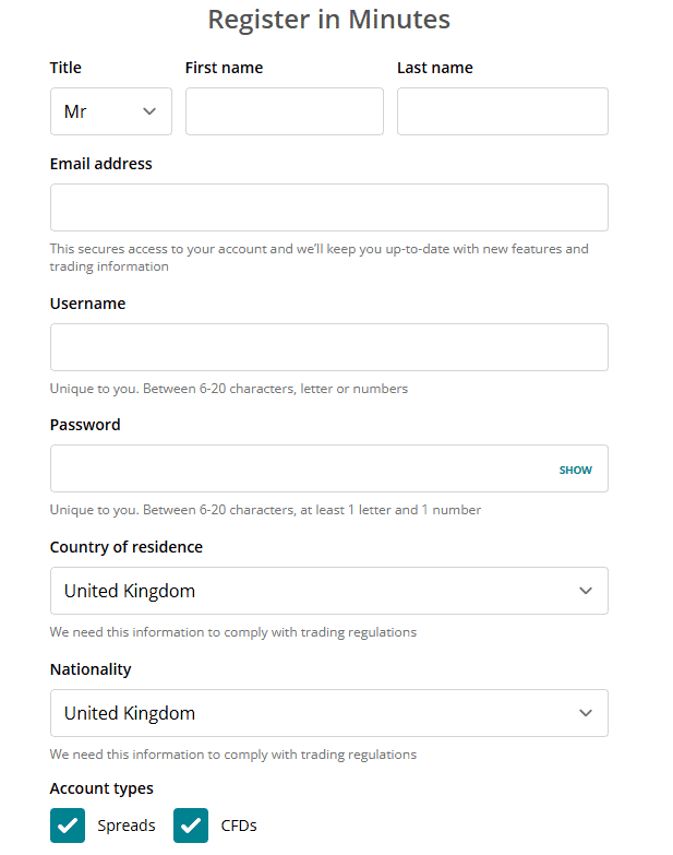 Spreadex Account Opening Review