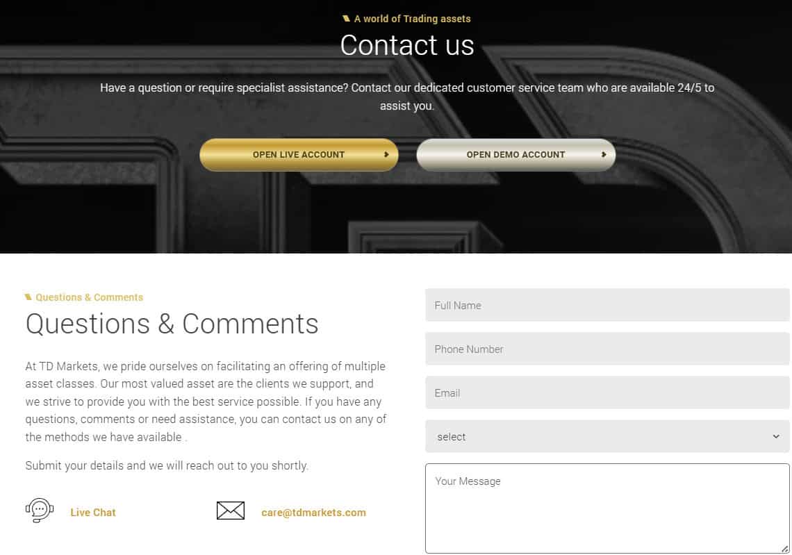 TD Markets Customer Support Review