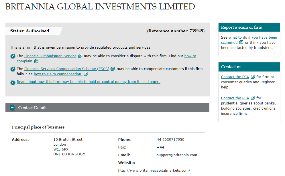 Britannia Global Investments license Britannia Global Investments license