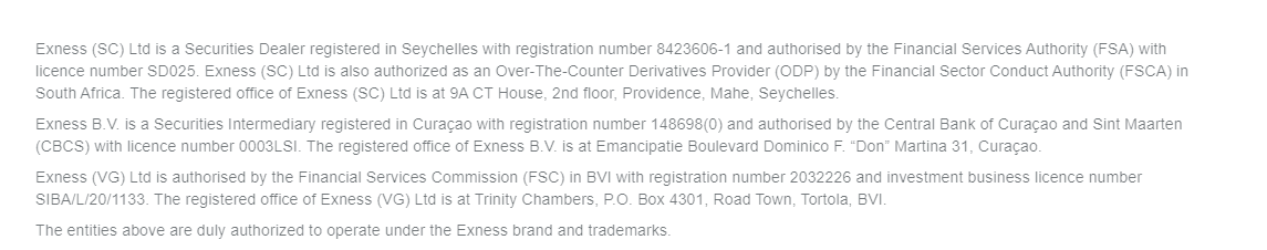 Exness Licenses Review