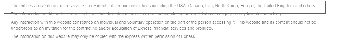 Exness Restricted Regions Review