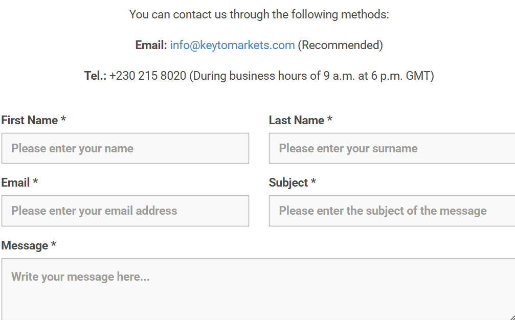 Key to Markets Customer Support Review