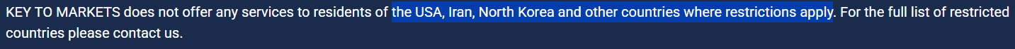 Key to Markets Restricted Countries Review