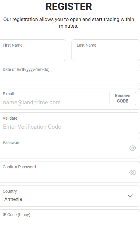 Land-FX Account Opening Review