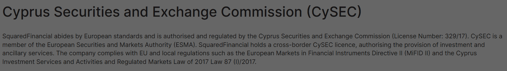 SquaredFinancial Regulations Review