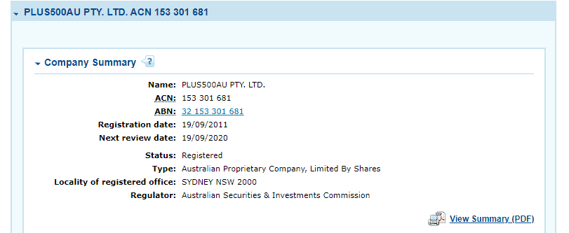 Plus500 Review License