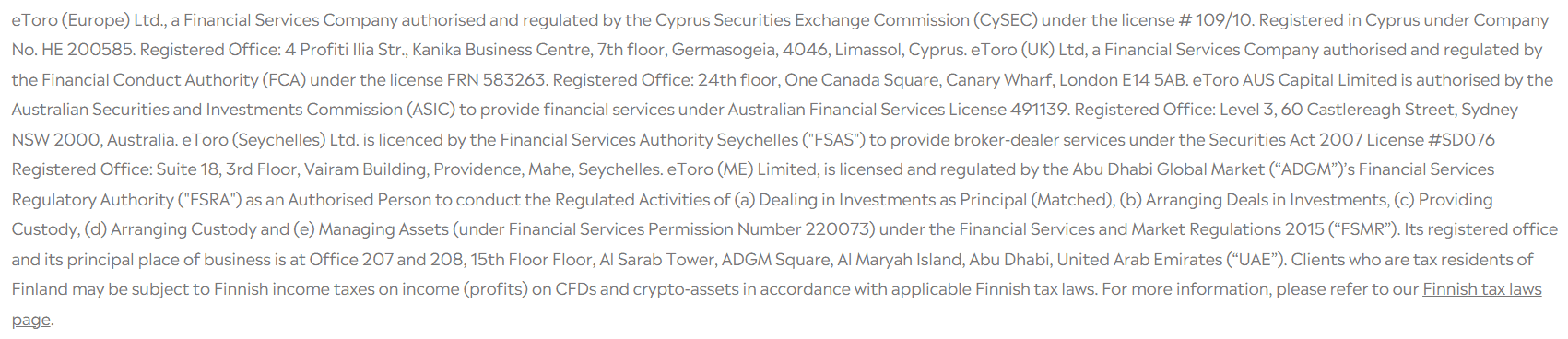 eToro License Review