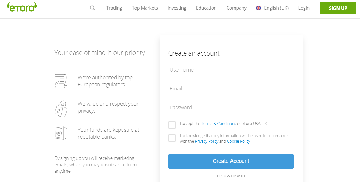 eToro Account Opening Review