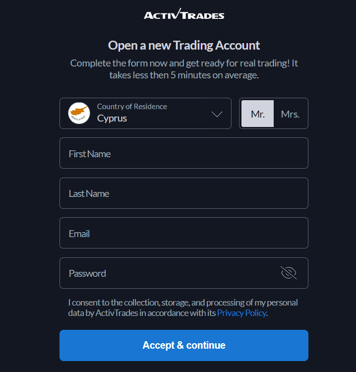 ActivTrades Account Opening Review