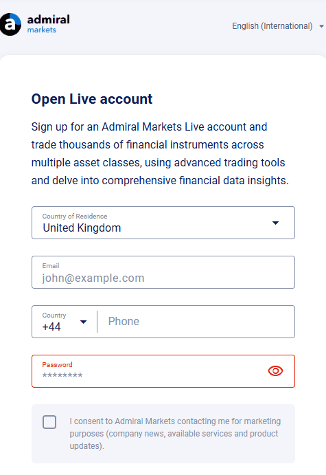 Admirals Account Opening Review