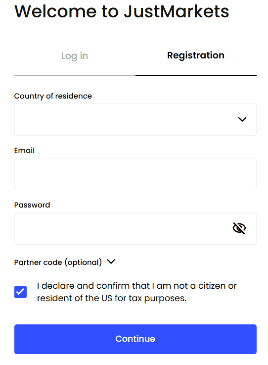 JustMarkets Account Opening Review