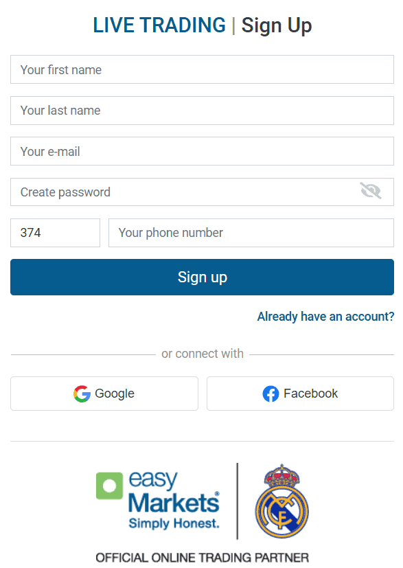 easyMarkets Account Opening Review