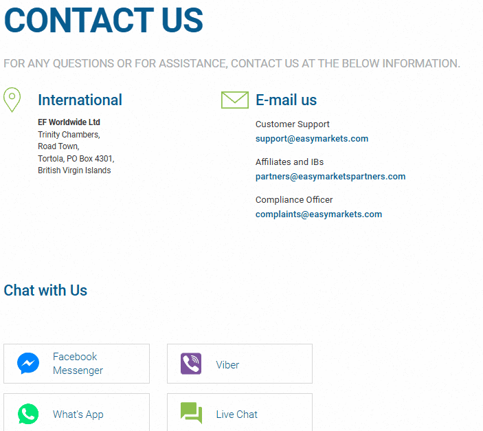 easyMarkets Customer Support Review