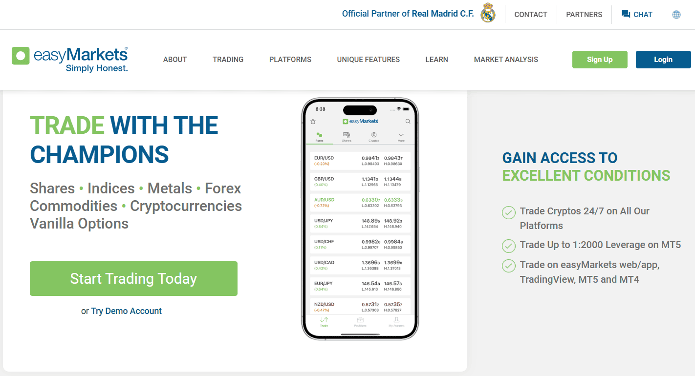 easyMarkets Website Review