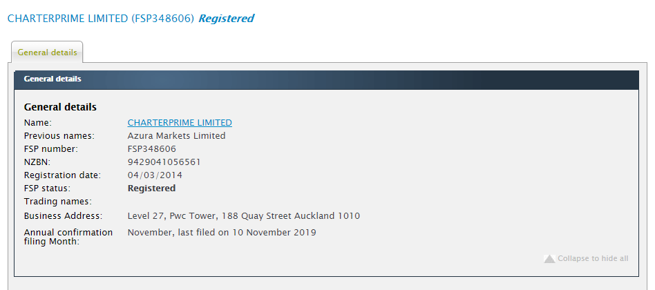 CharterPrime license