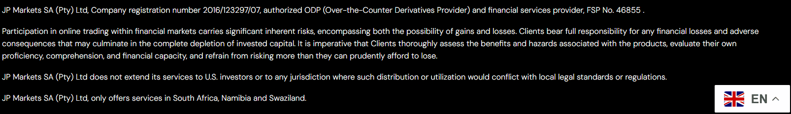 JP Markets Regulations Review