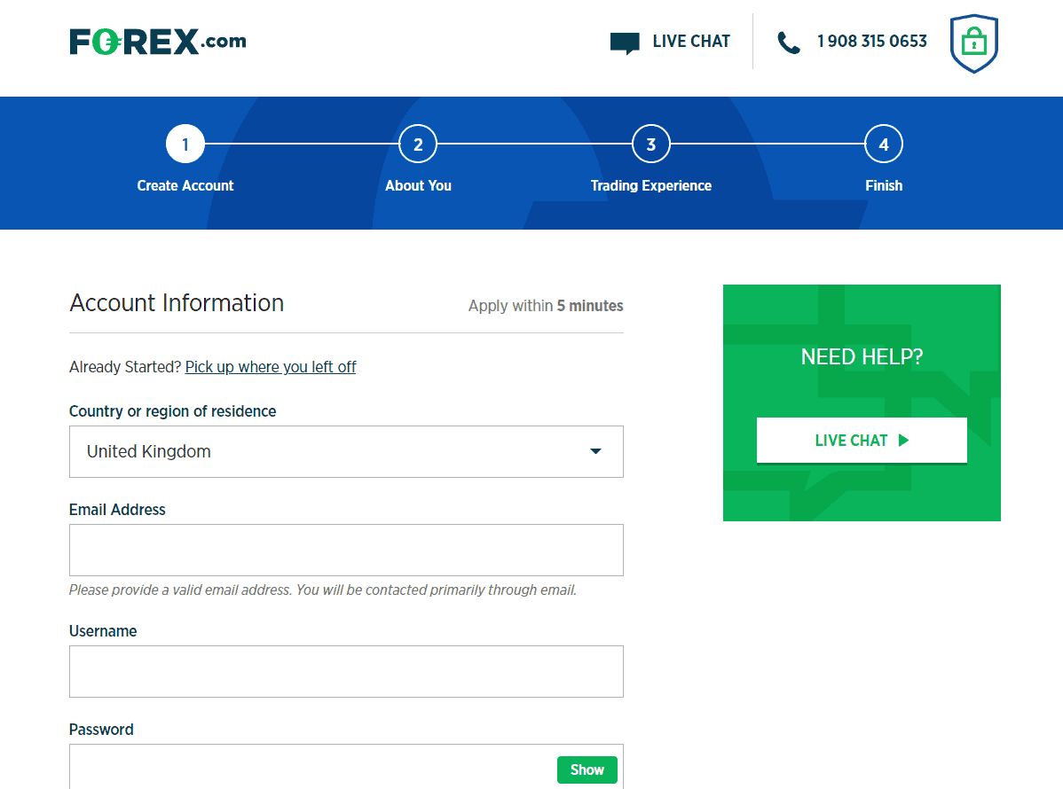 Forex.com Account Opening Review