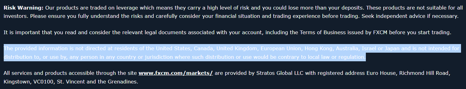 FXCM Restricted Regions Review
