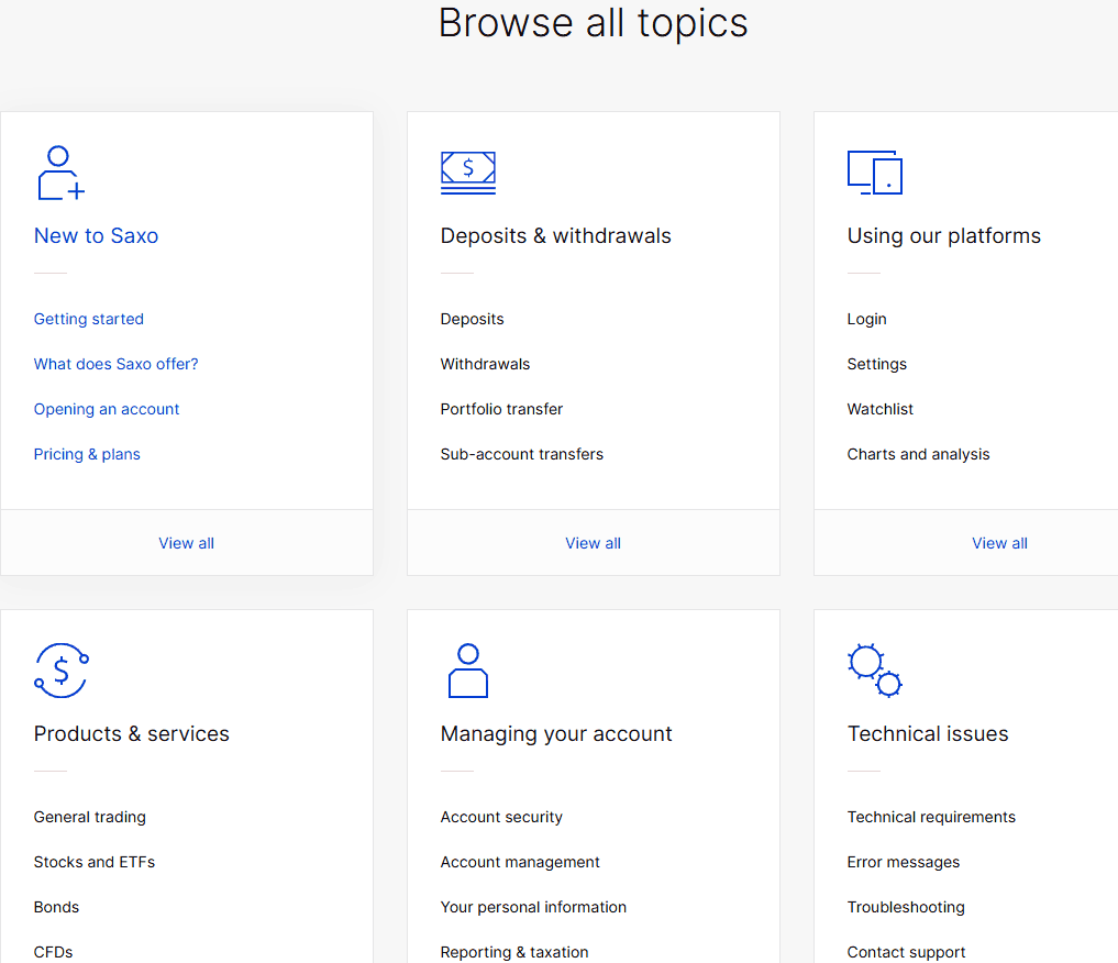 Saxo Bank Support Review