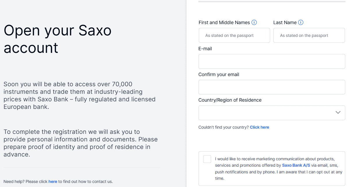 Saxo Bank Account Opening Review