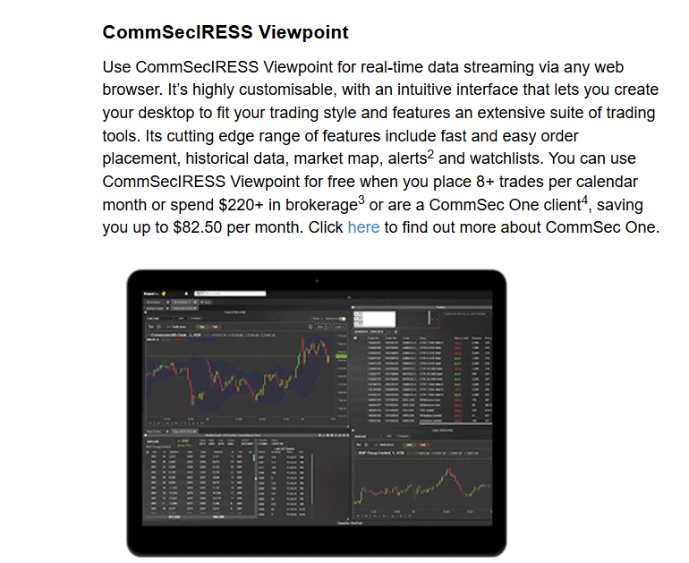 CommSec Additional Tools Review