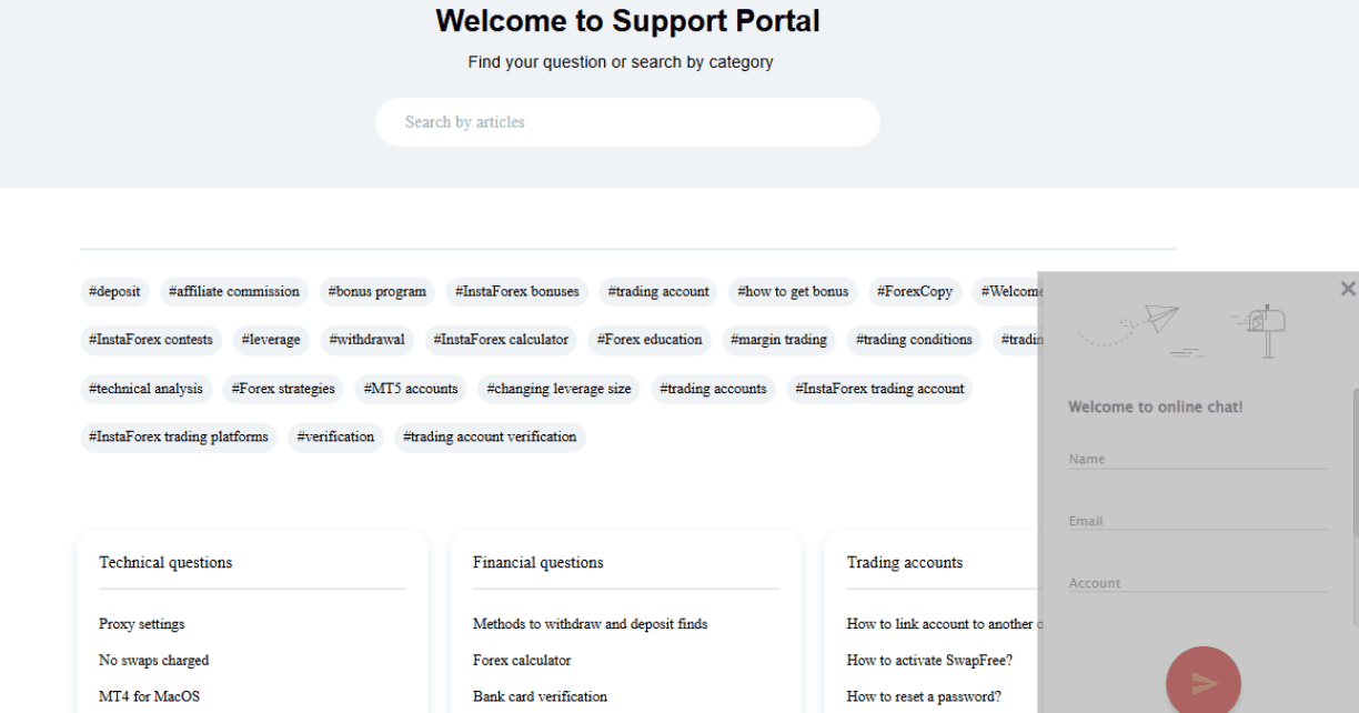 InstaForex Contact Form