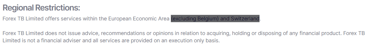 FXTB Restricted countries Review