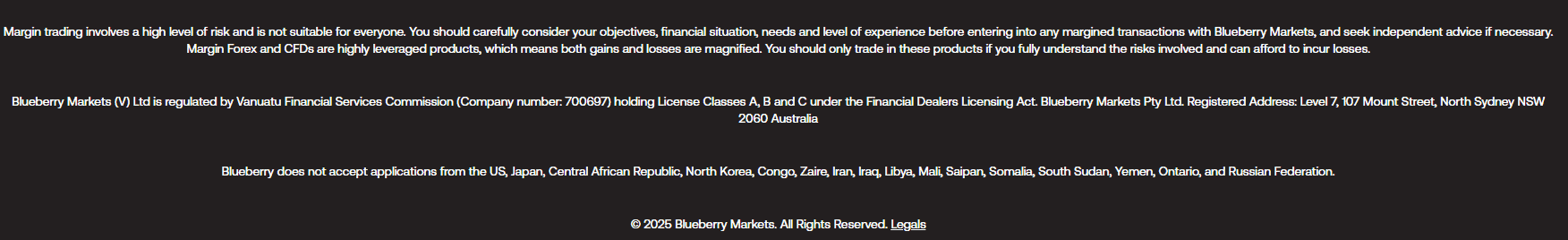 Blueberry Markets Regulation Review