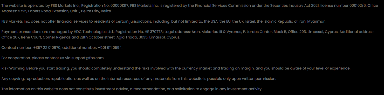 FBS Regulation Review