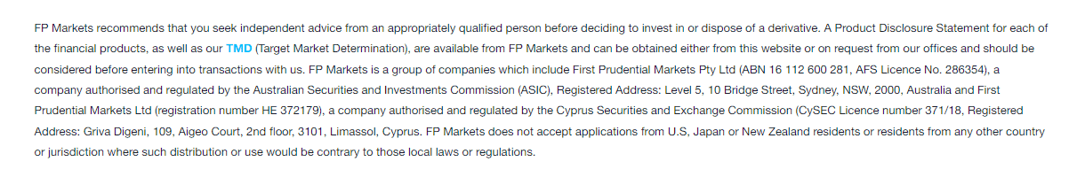 FP Markets License Review