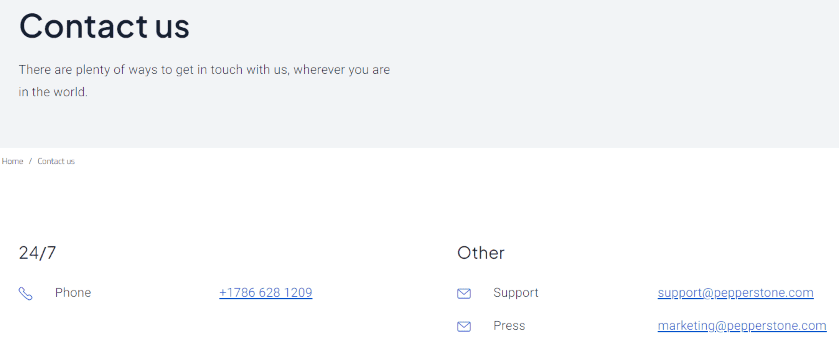 Pepperstone Contact Us Form