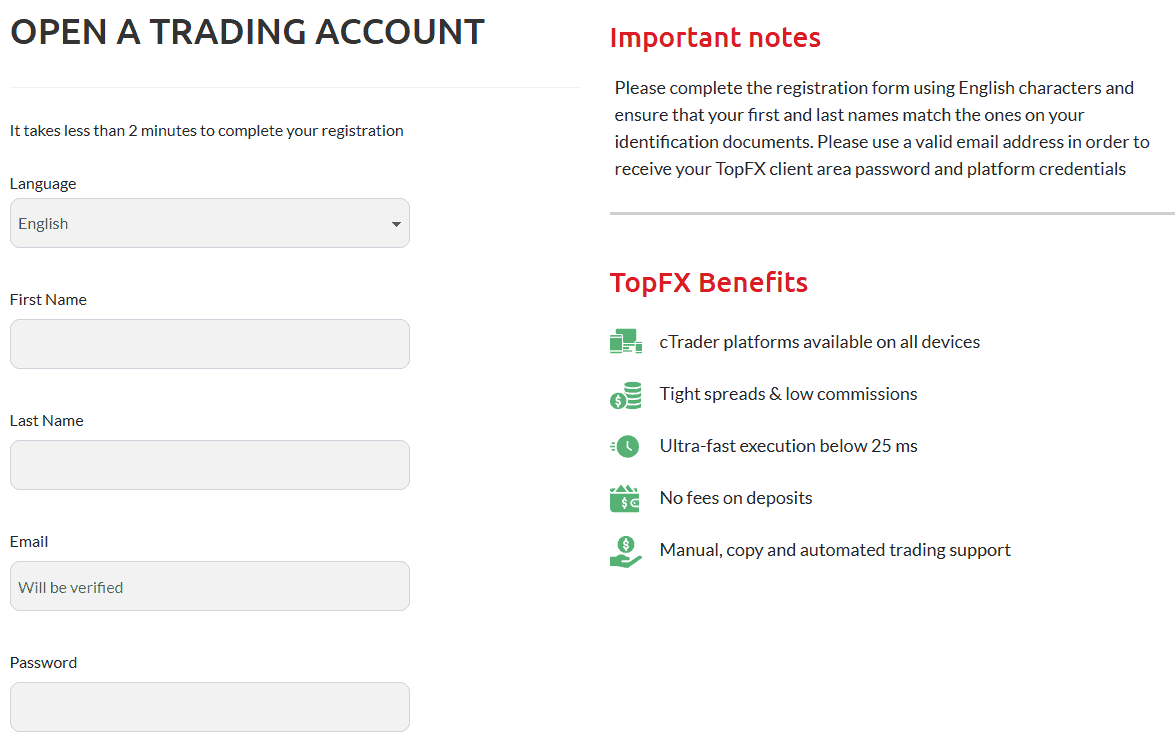 TopFX Account Opening Review